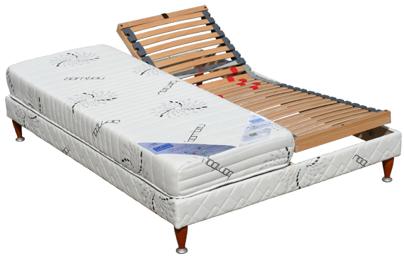 Photo du sommier Tête et pieds relevables Verneuil en finition assortie au matelas Chambord