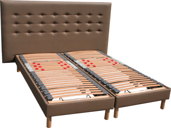 Sommier TPR Electrique Châtel Plus + Tête de lit Skai Sotorro boutonnée